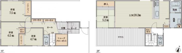 2階リビング+バルコニーの間取り_03