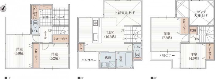 2階吹抜けリビングの間取り