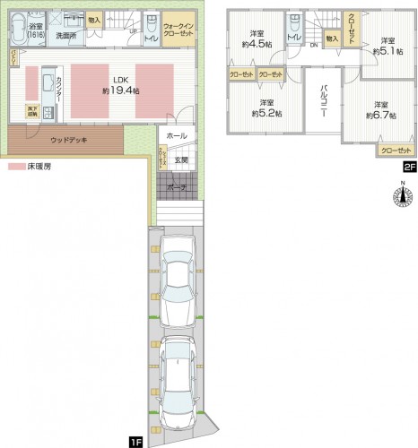 変形地を活かしたおしゃれな30坪・4LDKの間取り